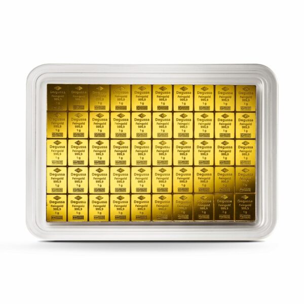 50 x 1 g Degussa Goldbarren - Combibar® (geprägt)