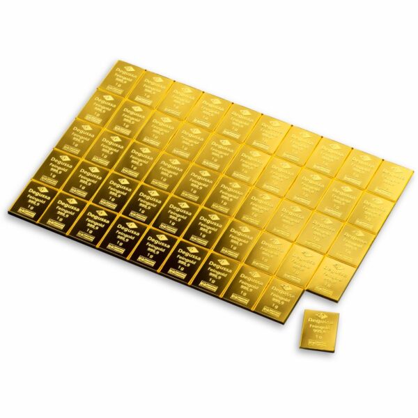50 x 1 g Degussa Goldbarren - Combibar® (geprägt) – Bild 3
