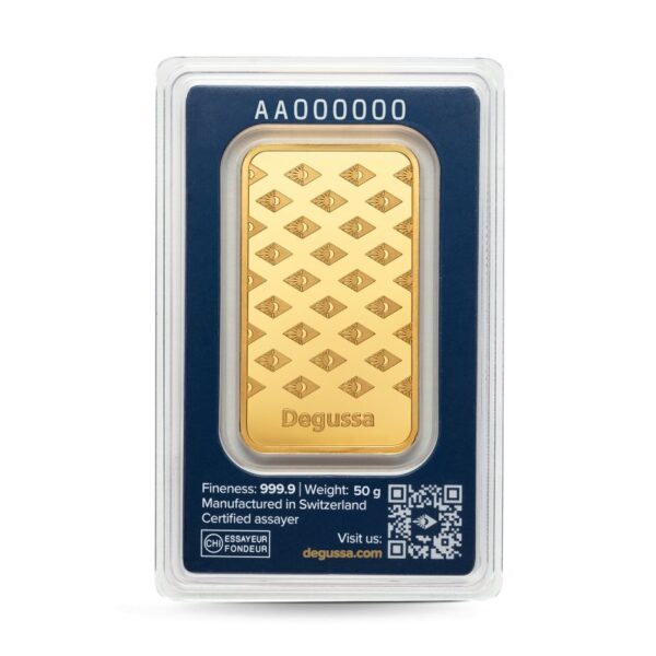 50 g Degussa Goldbarren (geprägt) – Bild 2