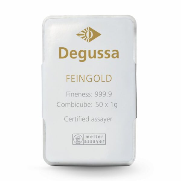 50 x 1 g Degussa Goldbarren - Combicube® (geprägt) – Bild 3