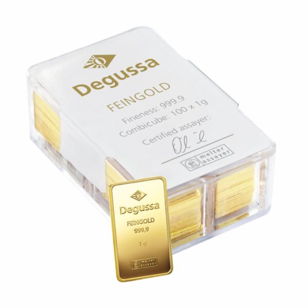 100 x 1 g Degussa Goldbarren - Combicube® (geprägt) – Bild 5