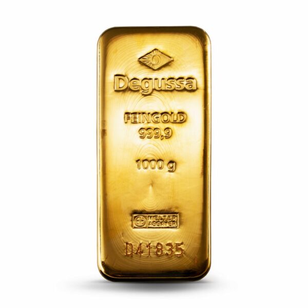 1000 g Degussa Goldbarren (gegossen)