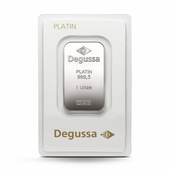 1 oz Degussa Platinbarren (geprägt)
