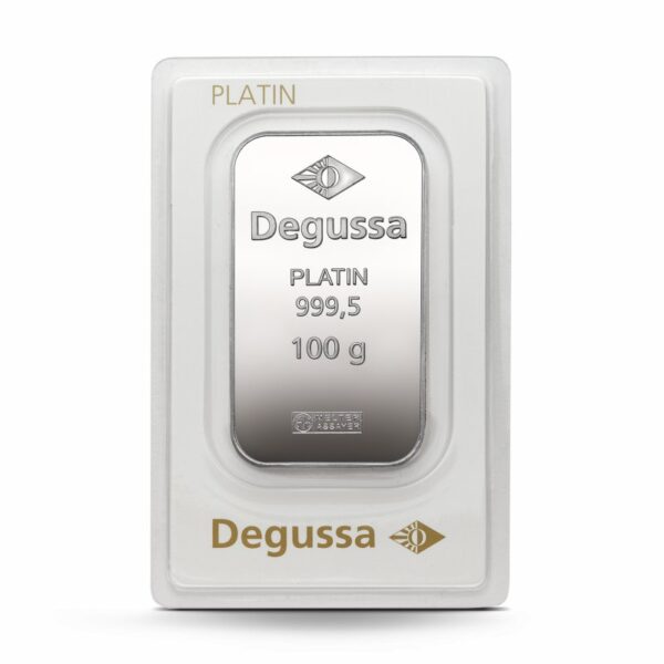 100 g Degussa Platinbarren (geprägt)