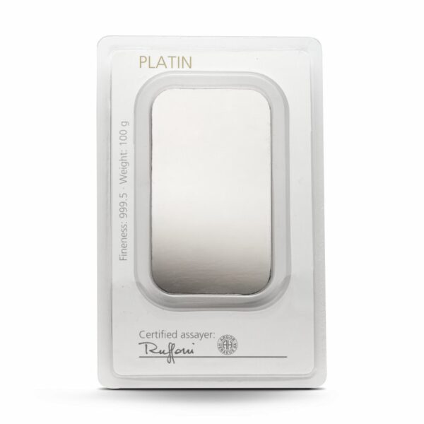 100 g Degussa Platinbarren (geprägt) – Bild 2