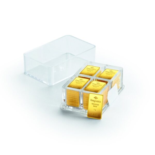 400 x 1 g Degussa Goldbarren - Combicube® Box (geprägt) – Bild 4
